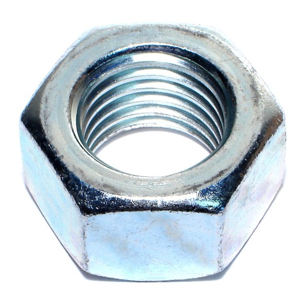 Midwest Fastener Hex Nut, 1-1/8"-7, Steel, Grade 2, Zinc Plated, 10 PK 03680